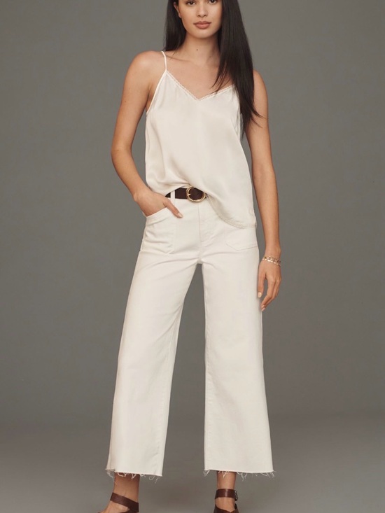 PAIGE Denim - PAIGE Anessa Utility High Rise Crop Jeans in White